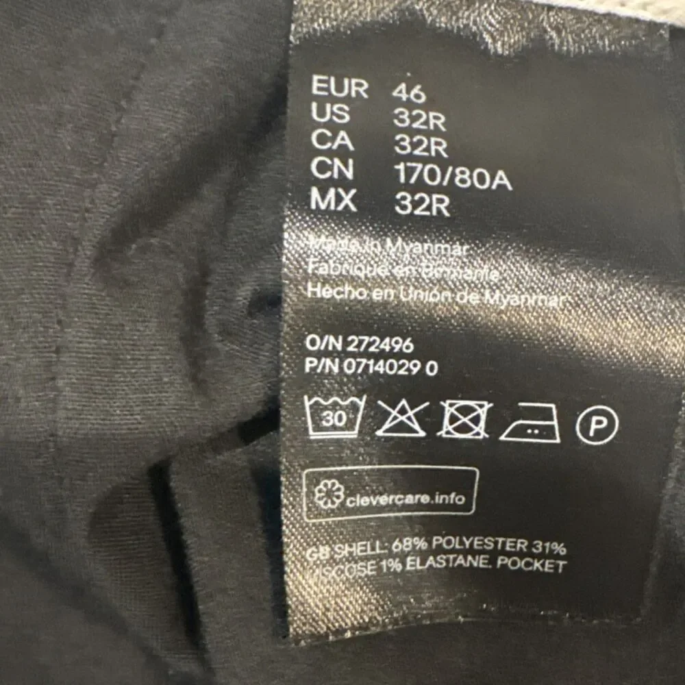 H&M Men's Black Super Skinny Fit Dress Pants Polyester Blend Size 32R - Picture 4 of 8